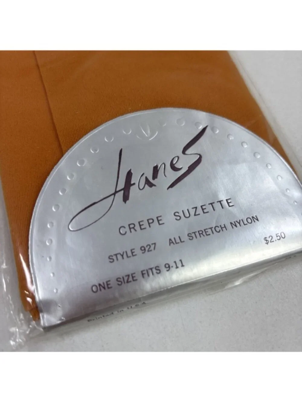 Vtg 60s Hanes Nylon Garter Stockings Thigh High Nylons NOS Crepe Suzette RUST